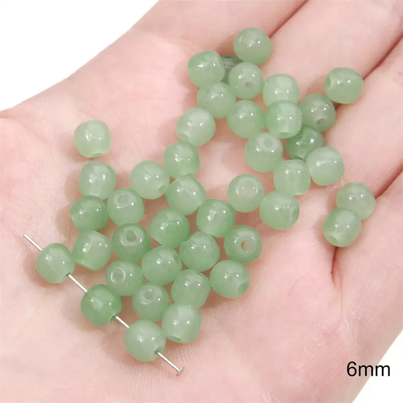 Jelly Apple Beads 6mm, Green