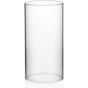 Hurricane candle holder sleeve wide 4 height 8 clear glass cylinder candleholder chimney tube open ended candle shade 1 piece