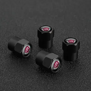 4pcs 3D Metal Tire Valve Caps, Car Tyre Air Stems Cover for Fiat Abarth 500 Tipo Fr Panda Argo Freemont Viaggio Bravo Punto Doblo