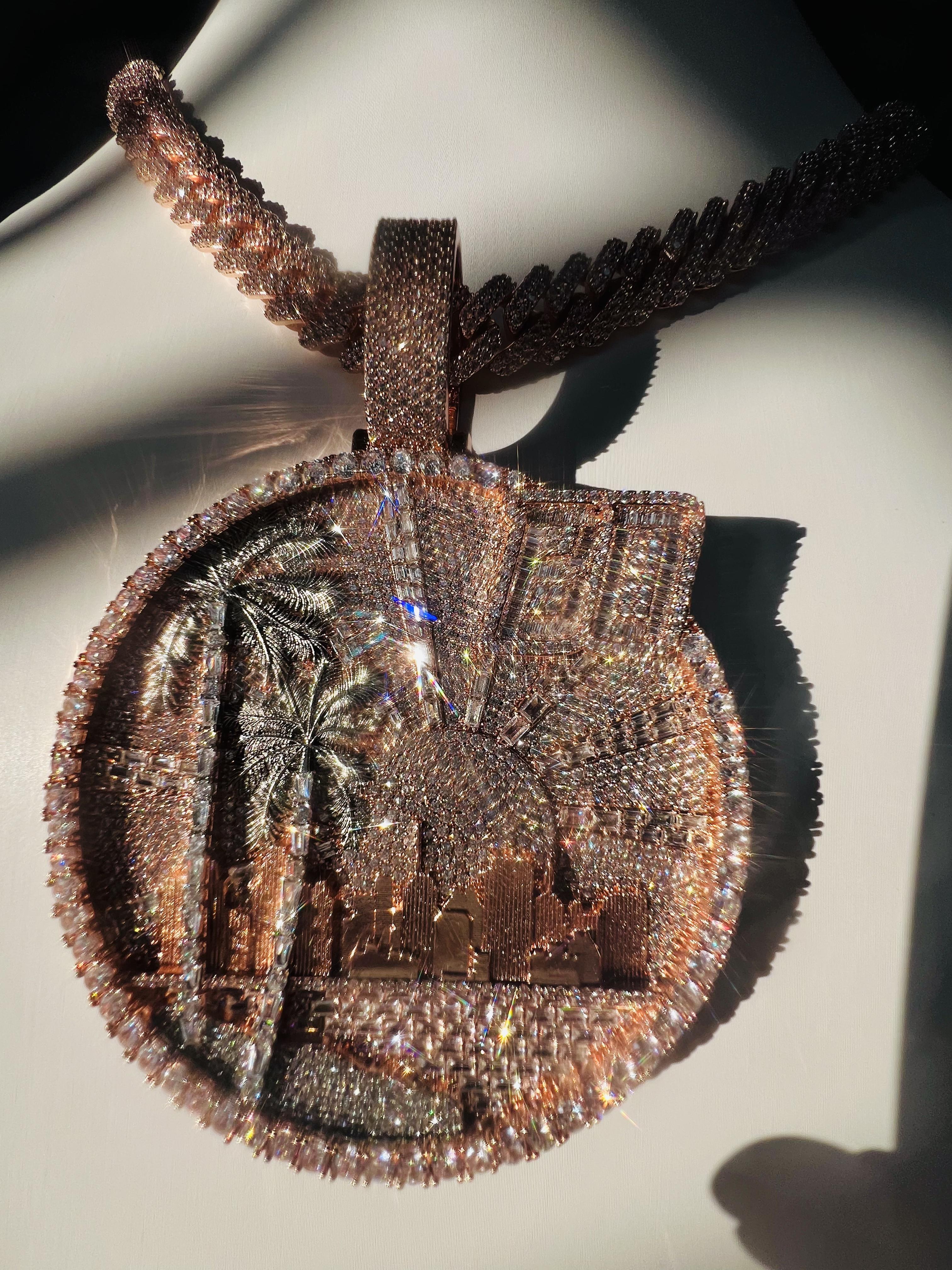 Customized Cold Palm Tree Medal Champion Hip Hop Premium Pendant, High Charm Style Champion Luxury Hip Hop Pendant Jewelry, Gifts for Family and Friends, Easter and Thanksgiving Anniversary Gifts