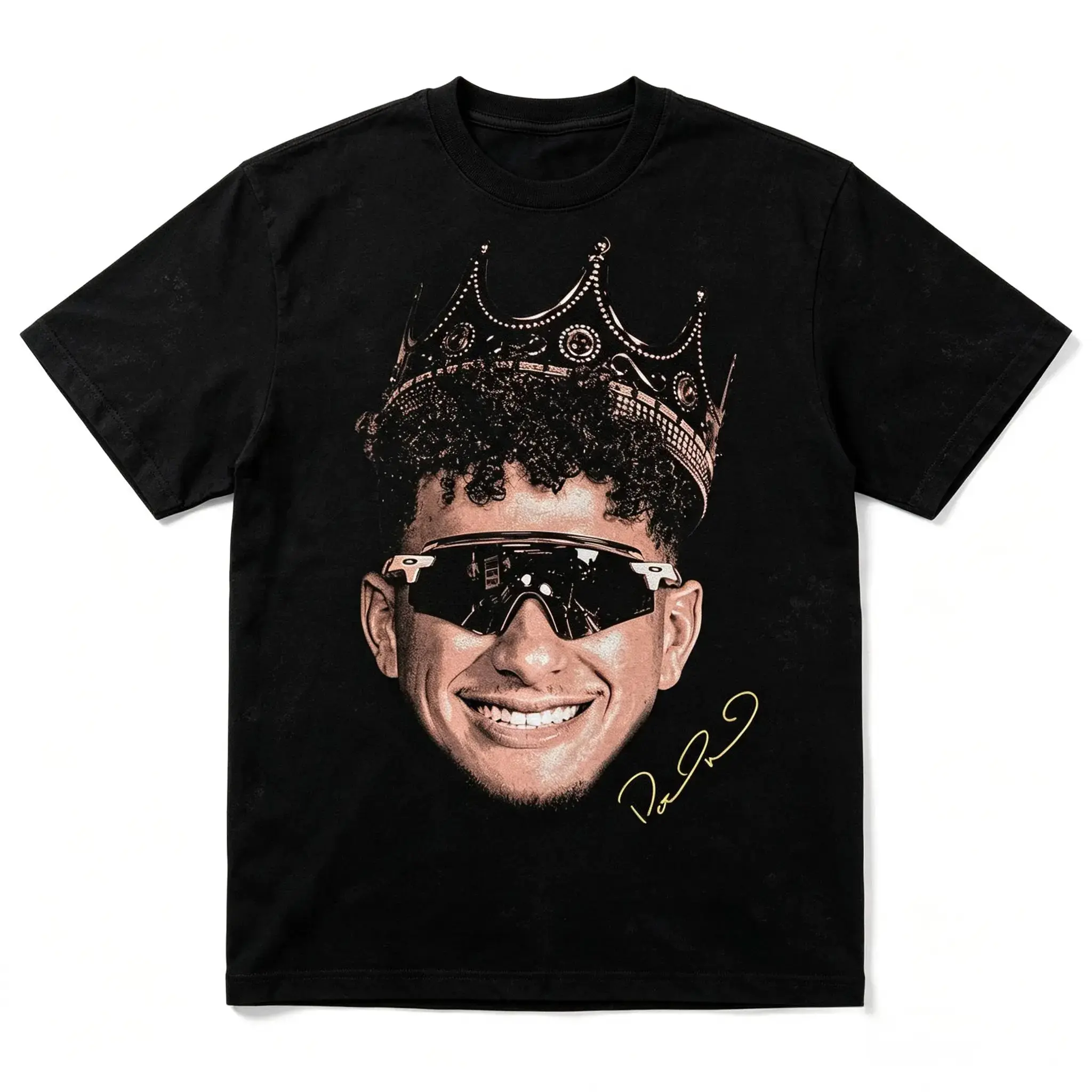 Youth & Adults Mahomes Graphic T-Shirt, Retro Football Fan Tee, Unisex Short Sleeve Casual Sports Streetwear Top