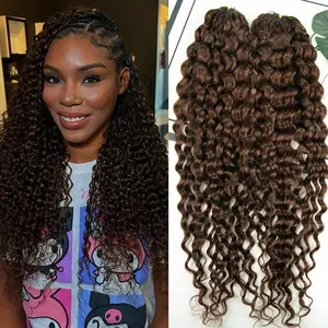 Pre-Separated Human Crochet Hair #4 Water Wave Human Hair Crochet   Crochet Human Hair 20" 100 Strands