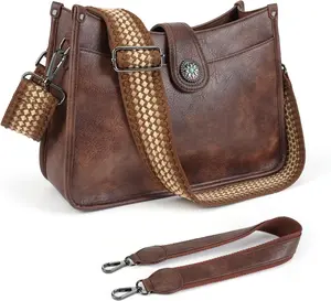 Crossbody Bags For Women Trendy, Leather Hobo Handbag Crossbody Purses  Bucket Bag with 2 Strap
