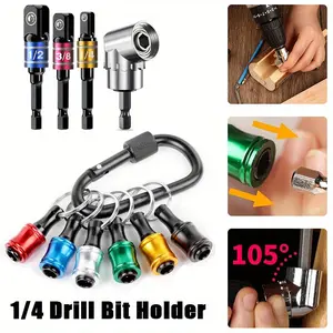 10Pcs Bit Holder Key Chain Cool Gadgets, Gifts Drill Bit Holder, 1/4 Hex Bit Holder for Impact Driver, w/Cool Stuff Right Angle Drill Attachment for Household Workplace Industry - Home Improvement.