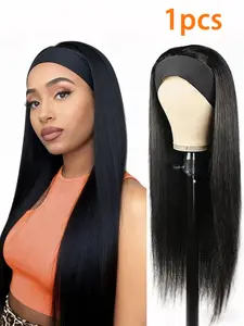 Long Hairband Wig 18 Inch Synthetic Straight Hairband Wig, Suitable for Women, Natural Wear No Glue, Daily Use Ice Silk Hairband Wig, Glueless Straight Wigs