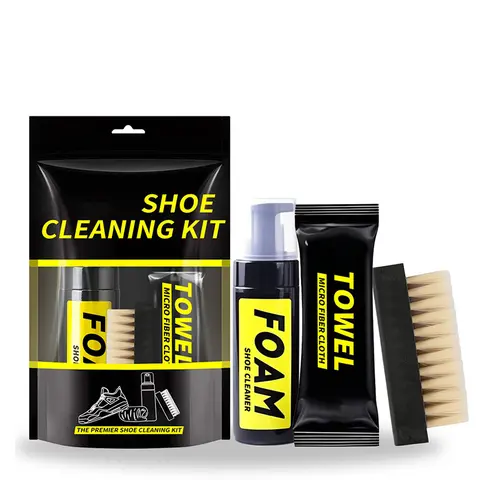 Shoe Cleaning Kit, Shoe care kit, shoe cleaner, sports shoe cleaning solution, equipped with shoe cleaning brush and ultra-fine fiber cleaning cloth, suitable for mesh shoes, sports shoes, canvas shoes, leather shoes, etc