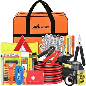 Nilight Car Kit with Jumper Cable Air Compressor Tire Repair Essential Tools First Aid Alligator Connector Electrical Kit for Travel Camping Outdoor Cars Truck SUV RV