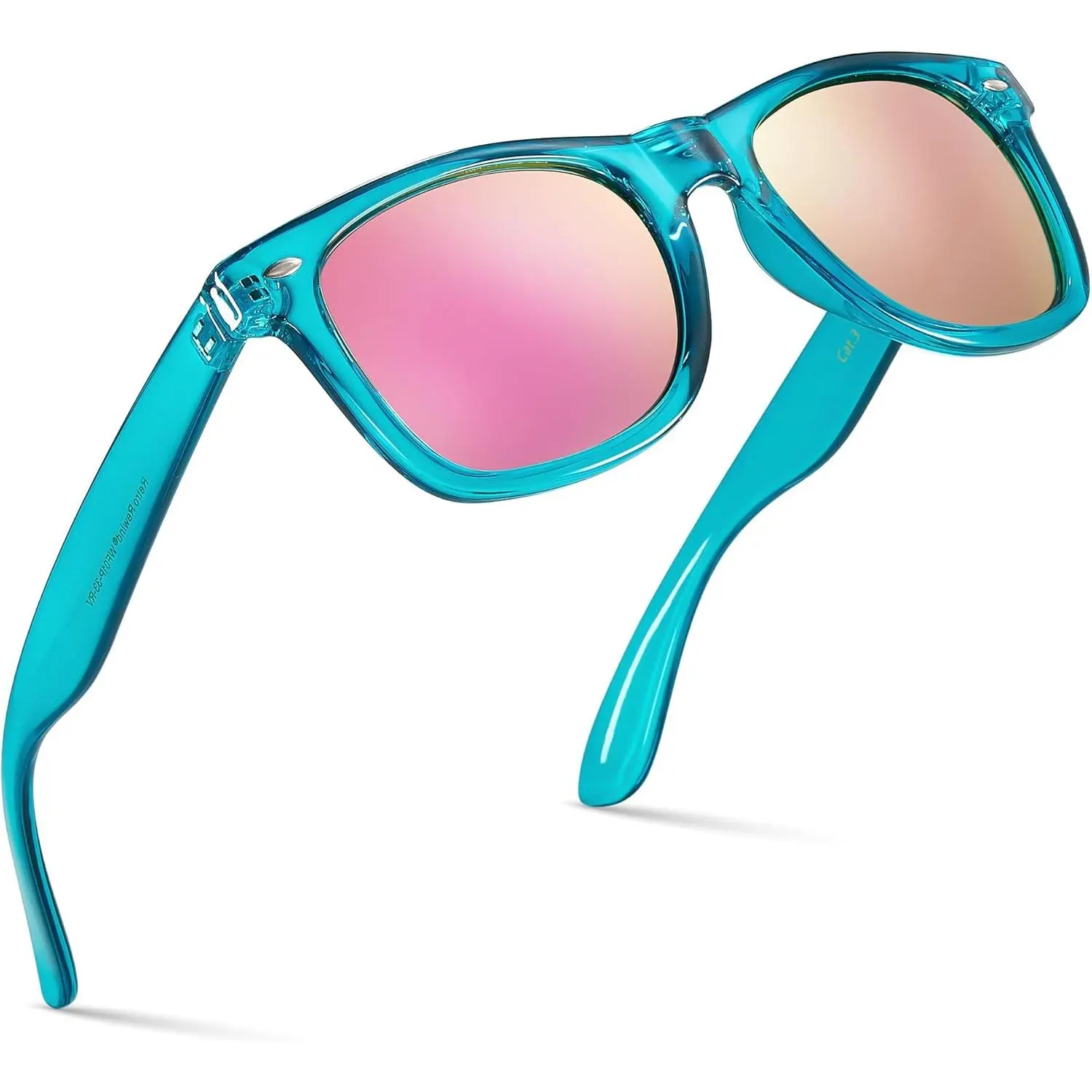 Translucent Frame Colorful Neon 80s Mirrored Sunglasses for  display picture 3