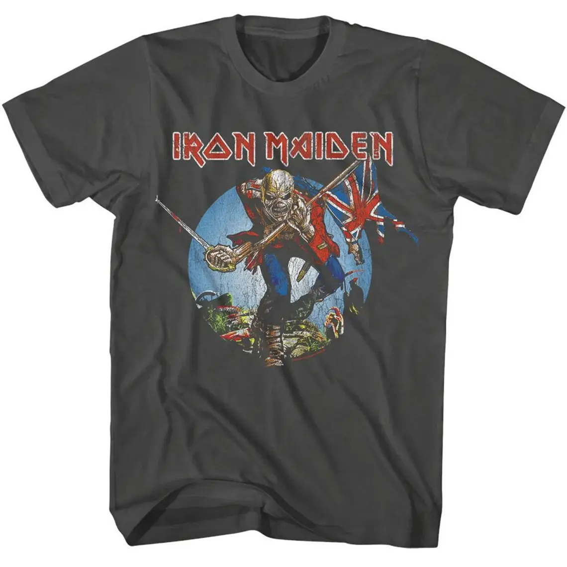 Iron Maiden Trooper T-Shirt, Vintage Wash Graphic Tee, Halloween Gift for Rock Fans, Unisex Heavy Cotton Style, Band Merch for Men Women, 2026 Xmas Present