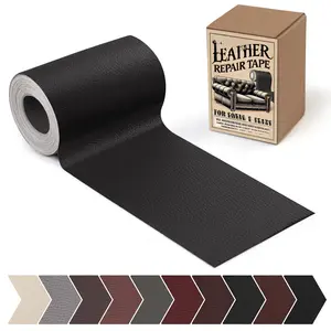 Leather Repair Patch, 3 x 60In Self Adhesive Leather Repair Tape Kit for Furniture, Couch, Sofa, Office,  Seats,  Interior,Vinyl Repair Kit (Black)