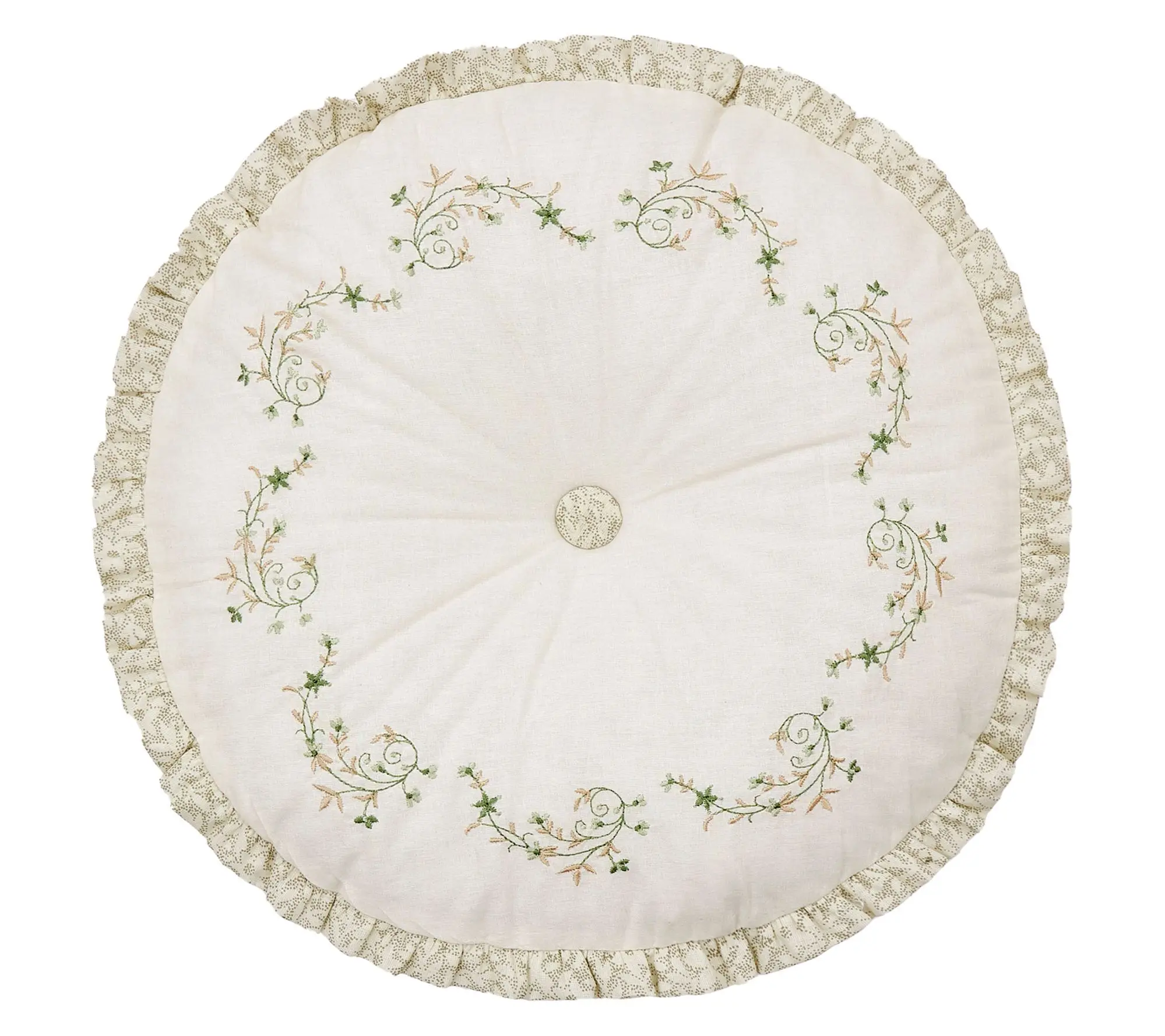 Modern Heirloom Harper Embroidered Round Pillow Modern Heirloom Harper Embroidered Round Pillow