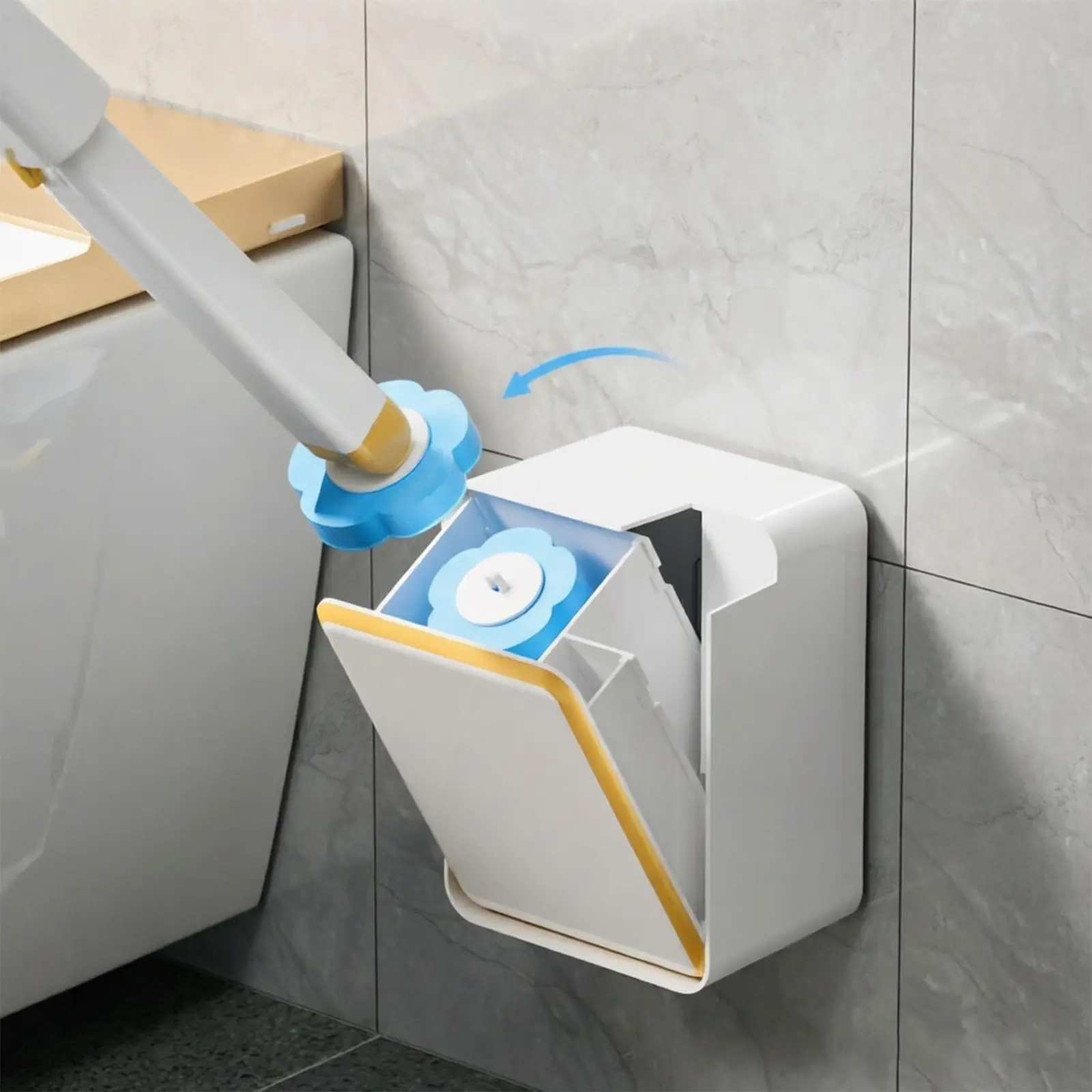 Deep Clean Disposable Toilet Brush With Flower Shaped Sponge Heads Built In Cleaning Solution Long Handle Wand Easy To Reach Hard To Clean Areas