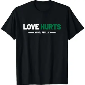 100% Cotton Philadelphia Love Hurts Philly Fan Pride Cute T-Shirt