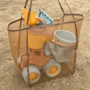 2-pack， extra-large capacity mesh beach bags, perfect for travel, beach, vacation, and camping. These beach bags offer versatile storage, ideal for storing toys, seashells, clothes, and towels when out at the beach.