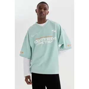 H&M Oversized Fit Printed mesh t-shirt