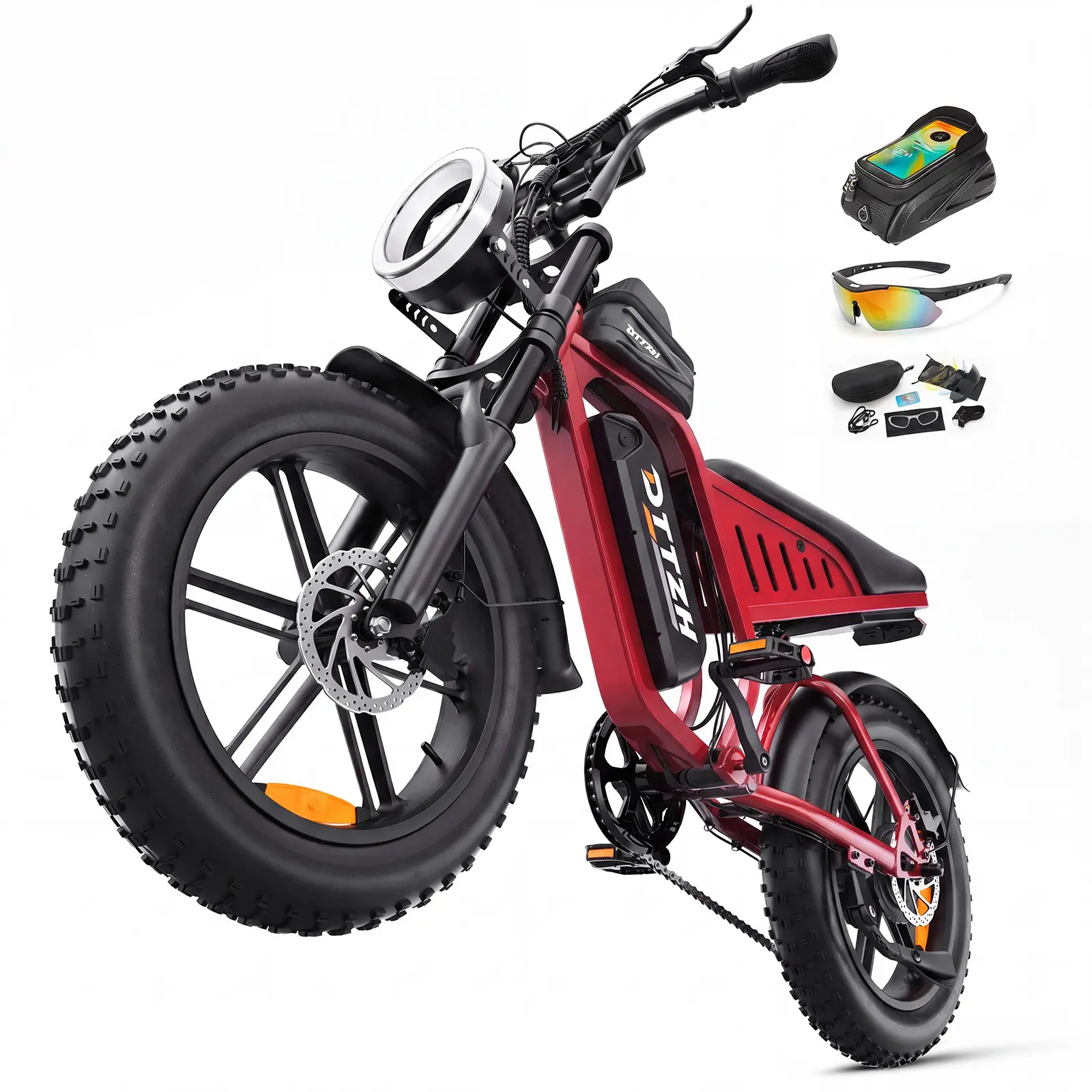 DTTZH F6S Fat Tire Ebike for Adults - 2000W Peak Motor, 40MPH Top Speed, 48V 25Ah Removable Battery, 60-80 Mi Range, Full Suspension, 2-Seater UL 2849 Certified Electric Mountain Bike