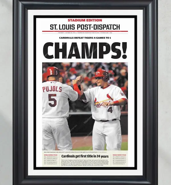 2006 St Louis Cardinals World Series Victory 'CHAMPS!' Commemorative Poster Print Front Page Newspaper - POSTER NO FRAME