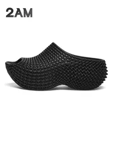 2AM｜Clog Series 3D Printed Fish Mouth Thick Sole Slippers, Comfortable Indoor Footwear, Stylish Design for Home Use