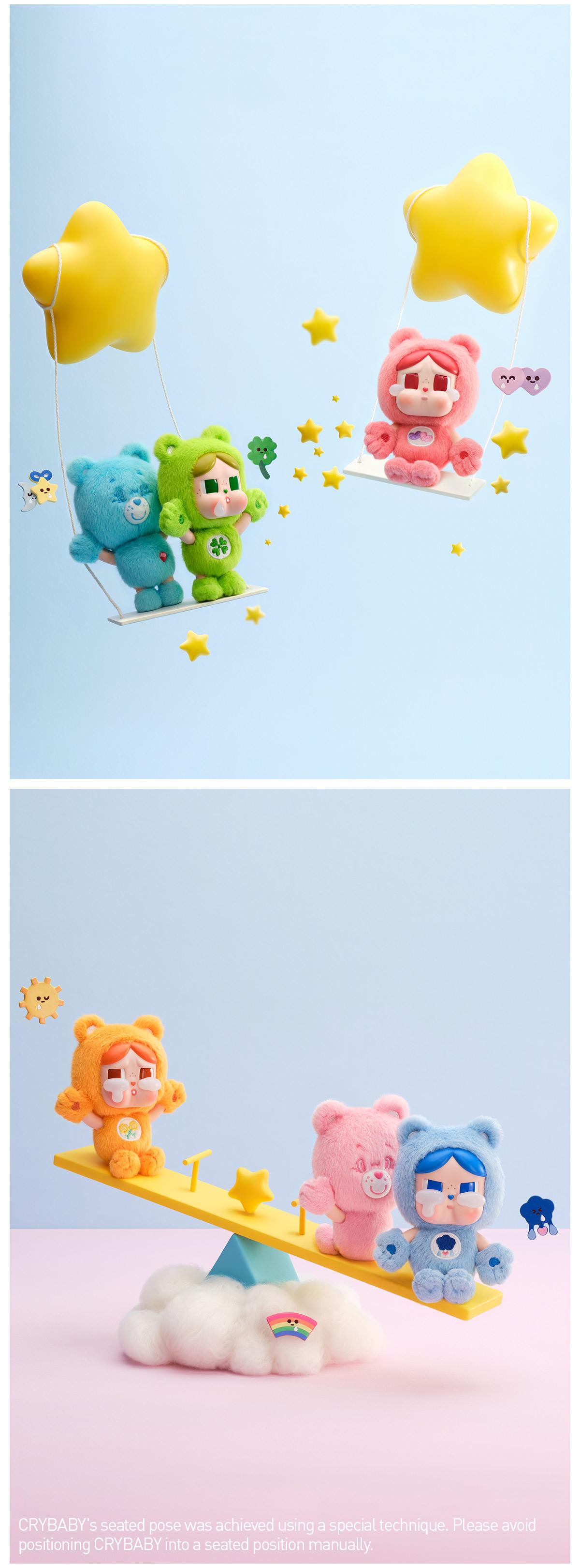 [POP NOW] CRYBABY × Care Bears Series-Vinyl Plush Pendant Blind Box Keychain Mystery Gift-Whole Set