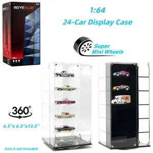 Showcase 1:64 Acrylitower 24Car Display Desk Top Spinner w/ Magnetic Covers