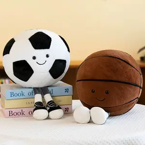 1pc Football Plush Toy Figure, Soft Adorable Stuffed Pillow Basketball Doll, Stuffed Animal, Holiday Gift Decoration, Perfect Throwaway Plaything