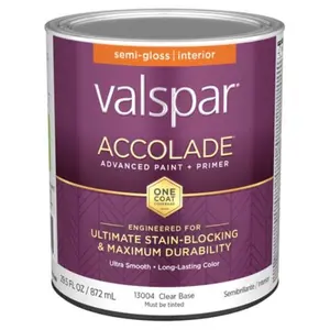 Valspar  1 qt. Accolade Acrylic Latex All Purpose Semi-Gloss Paint, Clear