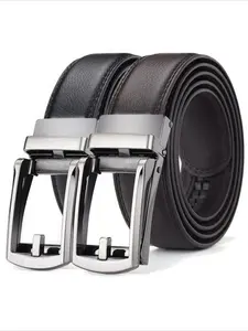 Men's Luxury Business Click Belt with Automatic Buckle, Soft Leather Waistband, Multi-Functional for Casual Pants and Jeans, Plus Extra Sizes 130 140 150 160 170cm