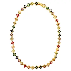 Statement Gold Diamond Clover Necklace, Four Leaf Clover Pendant, Lucky Clover Necklace, Clover Diamond Charm, Elegant Clover Necklace, Dainty Clover Jewelry, Gold Clover Necklace, Silver Clover Pendant, Luxury Clover Necklace, Clover Necklace for Women