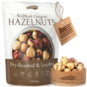 Snackathon Roasted Oregon Hazelnuts – Unsalted