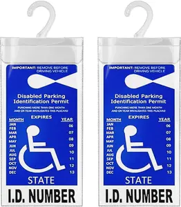 Handicap Placard Holder for Auto, Ultra Transparent Handicapped Placard Holder, Disabled Parking Permit Holder, Handicap Parking Placard Holder Sign Holder With Large Hanger (Thickened Type Set of 2)