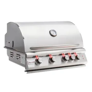 Blaze LTE 32-Inch 4-Burner Built-In Gas Grill w/ Rear Infrared Burner & Grill Lights