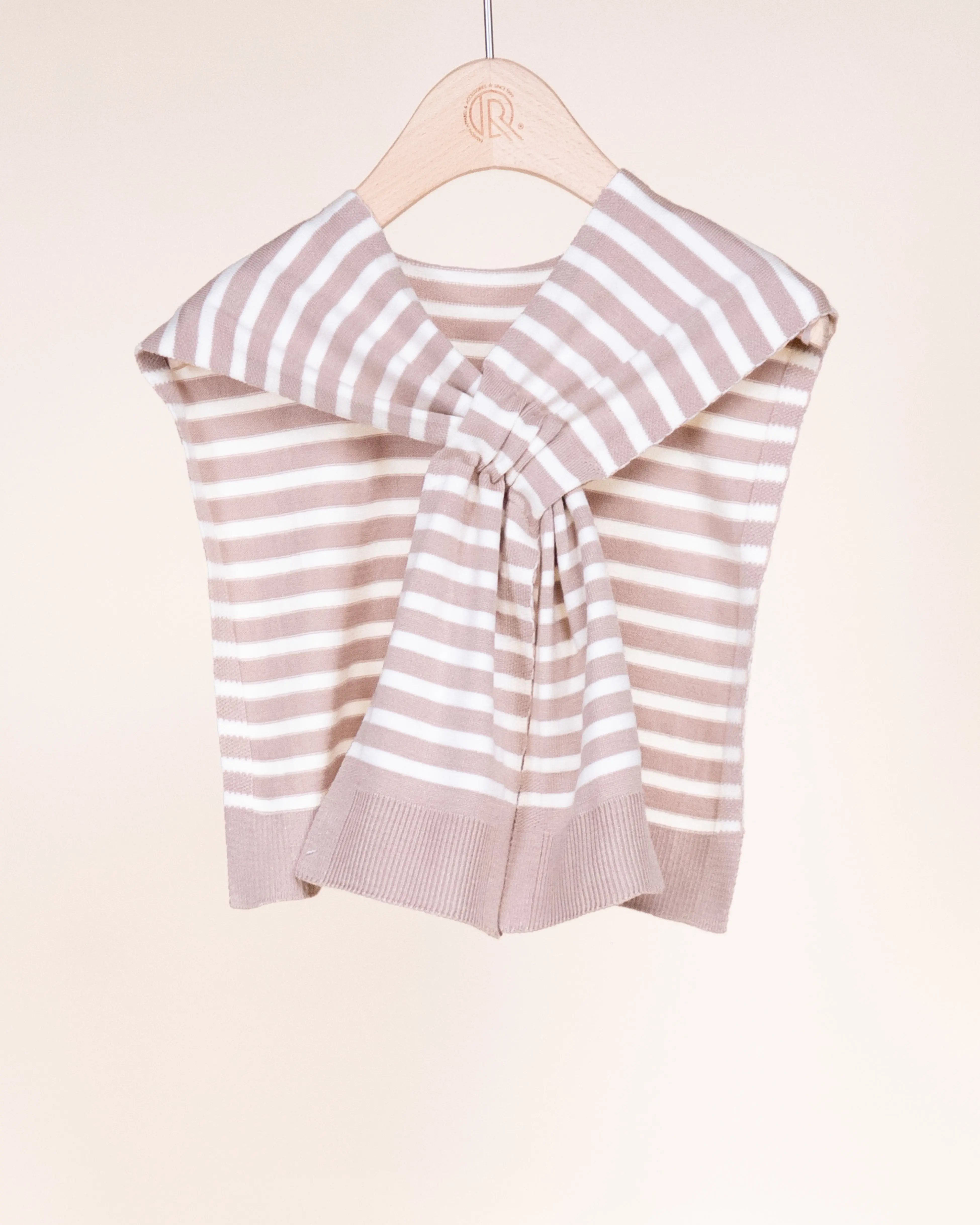 Striped Preppy Mock Sweater Wrap - KHAKI (Pack of 6)