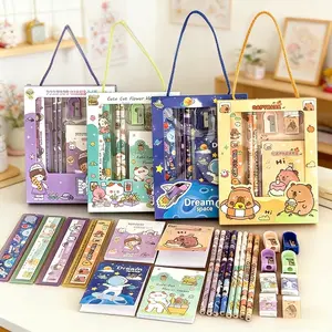 6-Piece Cartoon Stationery Set | Cute Pencil Collection with Ruler, Eraser, Sharpener & Notebook, Fun Design for School Supplies, Classroom Rewards, Gifts & Back-to-School