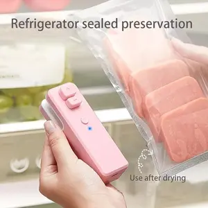 1pc ESUPER 2-in-1 Portable Handheld Food Bag Sealer and Cutter, USB Rechargeable Mini Heat Seal Machine with Lithium Polymer Battery for Freshness Preservation, Bag Sealers for Food Storage, Sealing Machine