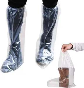 10 Pairs Disposable Shoe & Boot Covers - Non-Slip, Waterproof, Thickened Plastic Design. Suitable for Men and Women, Ideal for Keeping Footwear Dry and Clean. Practical for Home, Work, or Outdoor Use.