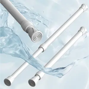 1pc Bathroom Storage Telescopic Hanging Rod, Clothes Towel Thin Rod, Shower Curtain Drying Rod, Multifunctional Telescopic Rod, Shower Rods, Adjustable Tension Rod