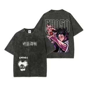 Jujutsu Kaisen Shirt, Choso Oversized Tshirt, Vintage Anime Graphic Tee, Fashion Wear, Acid  Streetwear T-Shirt, Blood Manipulation Piercing Blood Top, Heavyweight Cotton Harajuku Clothing, Anime Graphic Merchandise, Unisex Oversized Boyfriend Style Tee