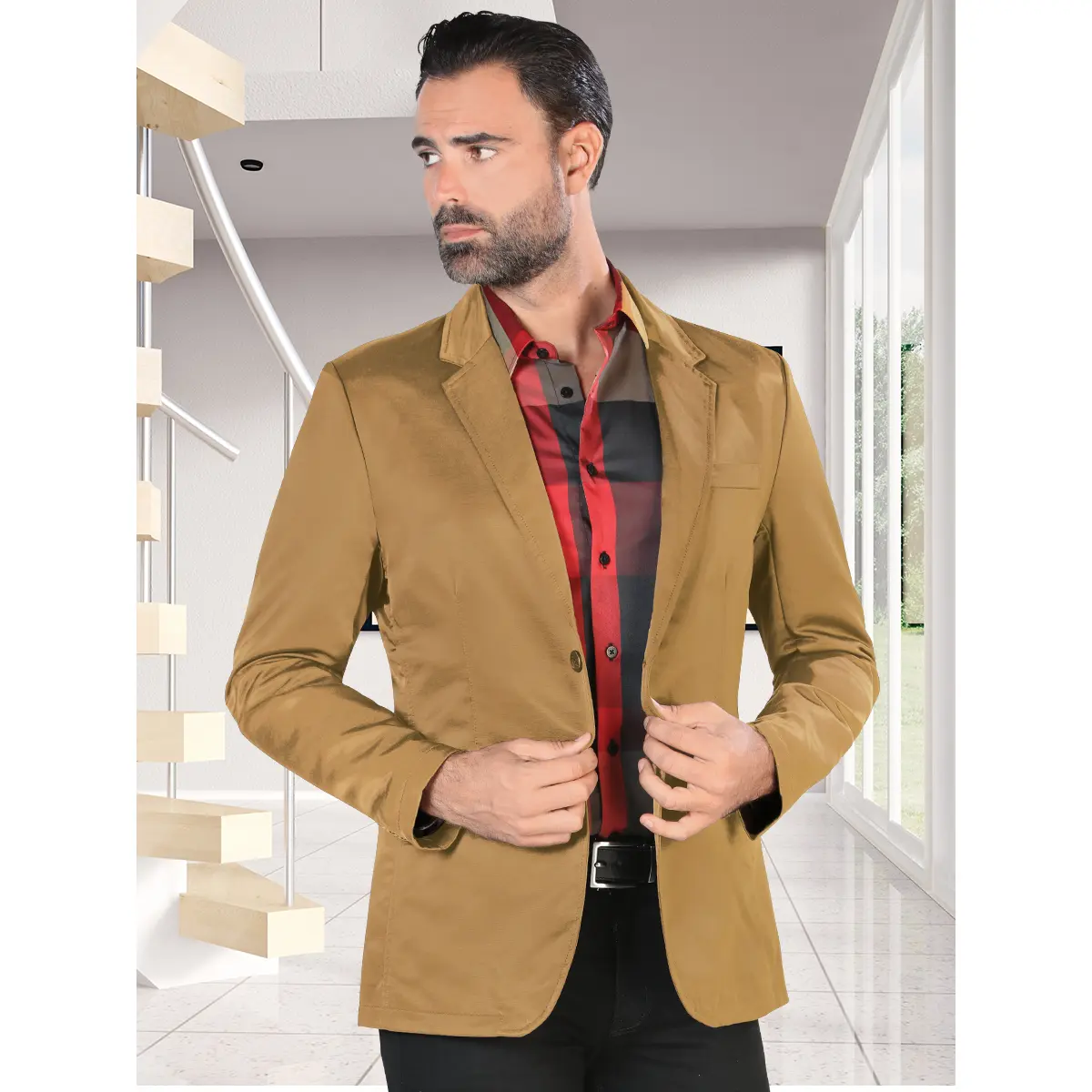 Saco MONTERO Para Caballero Slim Fit Estilo MT-2174