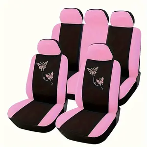9-Piece Embroidered Butterfly Car Seat Covers Set, Car Seat Protector, Suitable for 5-Seater Vehicles, Includes 2 Front & 1 Rear Seats, Perfect Christmas Gift