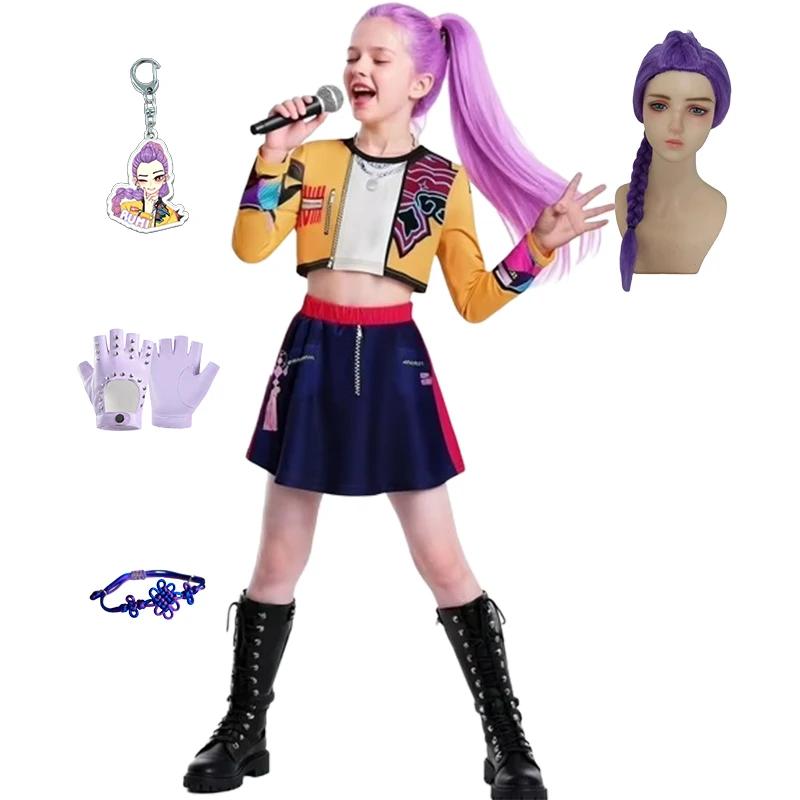 2026 Halloween Costume de Cosplay du film anime HUNTR/X KPOP, chasseurs de demons, Zoey Rumi Mira, uniforme de jeu de rôle Gifts