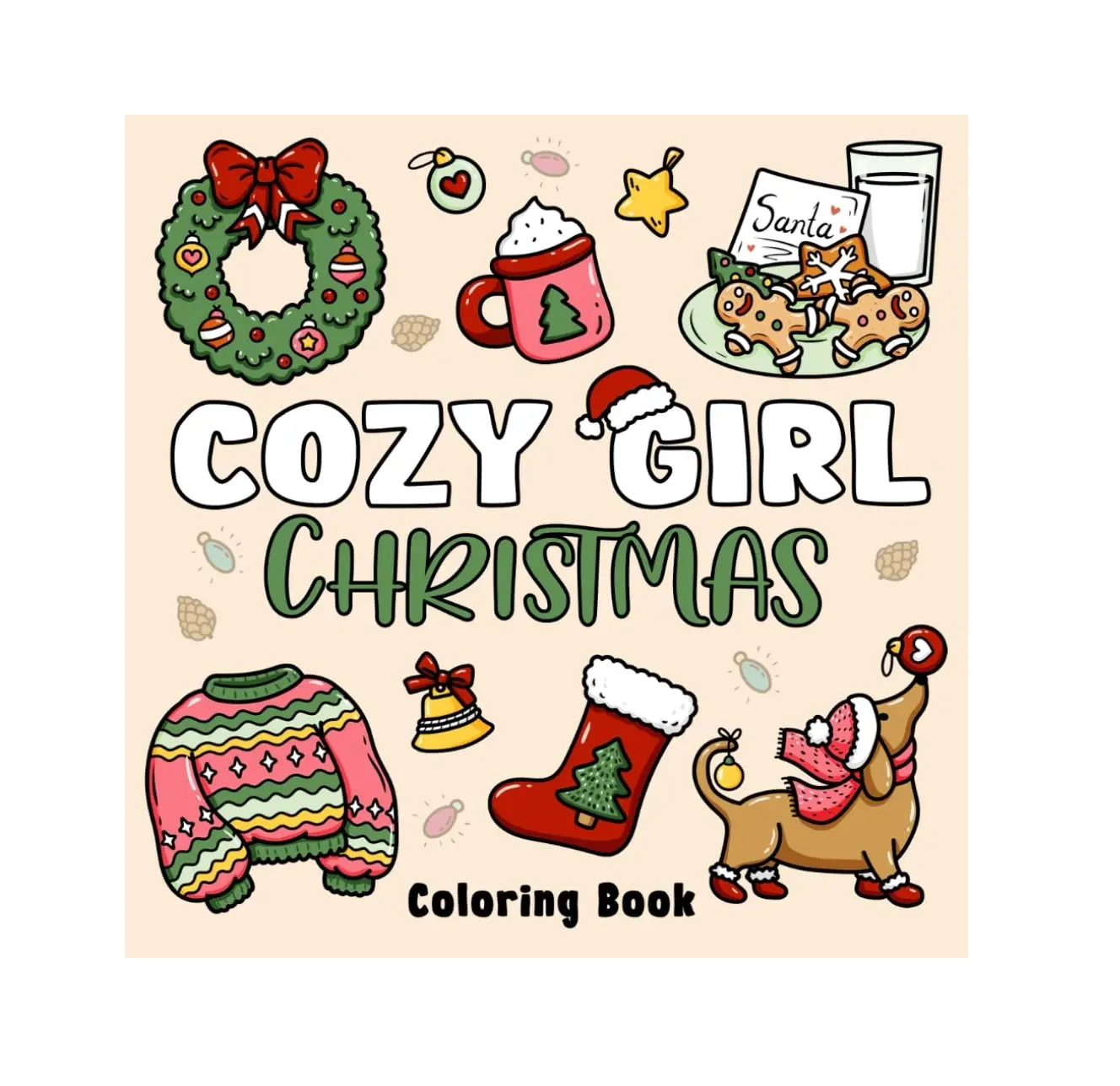 Cozy Girl Christmas Coloring Book: Bold and Easy Designs Christmas Coloring - cozy friends coloring book
