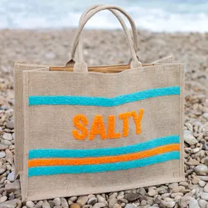 Shiraleah - "Salty" Beach Bag - Natural (Add-On)