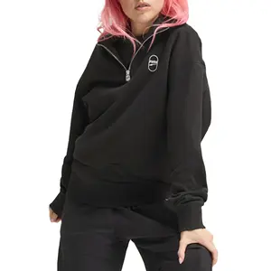 PUMA Mens Downtown 180 Mock Neck Half Zip Sweatshirt Casual - Black