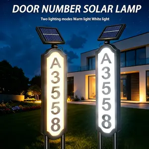 Solar Outdoor LED Door Number Light - Adjustable Temperature/White Light, IP44 Waterproof, Semi-Ceiling Installation, Easy to Install, Suitable for Courtyard, Commercial Use, Solar Outdoor Lights