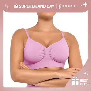 FeelinGirl Women's Wireless Bra Comfort Bralettes No Underwire Unlined Cami Bra Seamless Tshirt Bras Sports Bra Casual Womenswear Super Brand Day #Summervibes