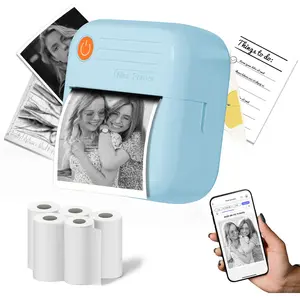 Portable wireless photo printer, rechargeable instant photo paper printer, compatible with iPhone and Android, perfect for shooting events