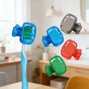 5PCS Travel Toothbrush Protective Clip Portable Plastic Toothbrush Head Cover Storage Case for Travel/Camping