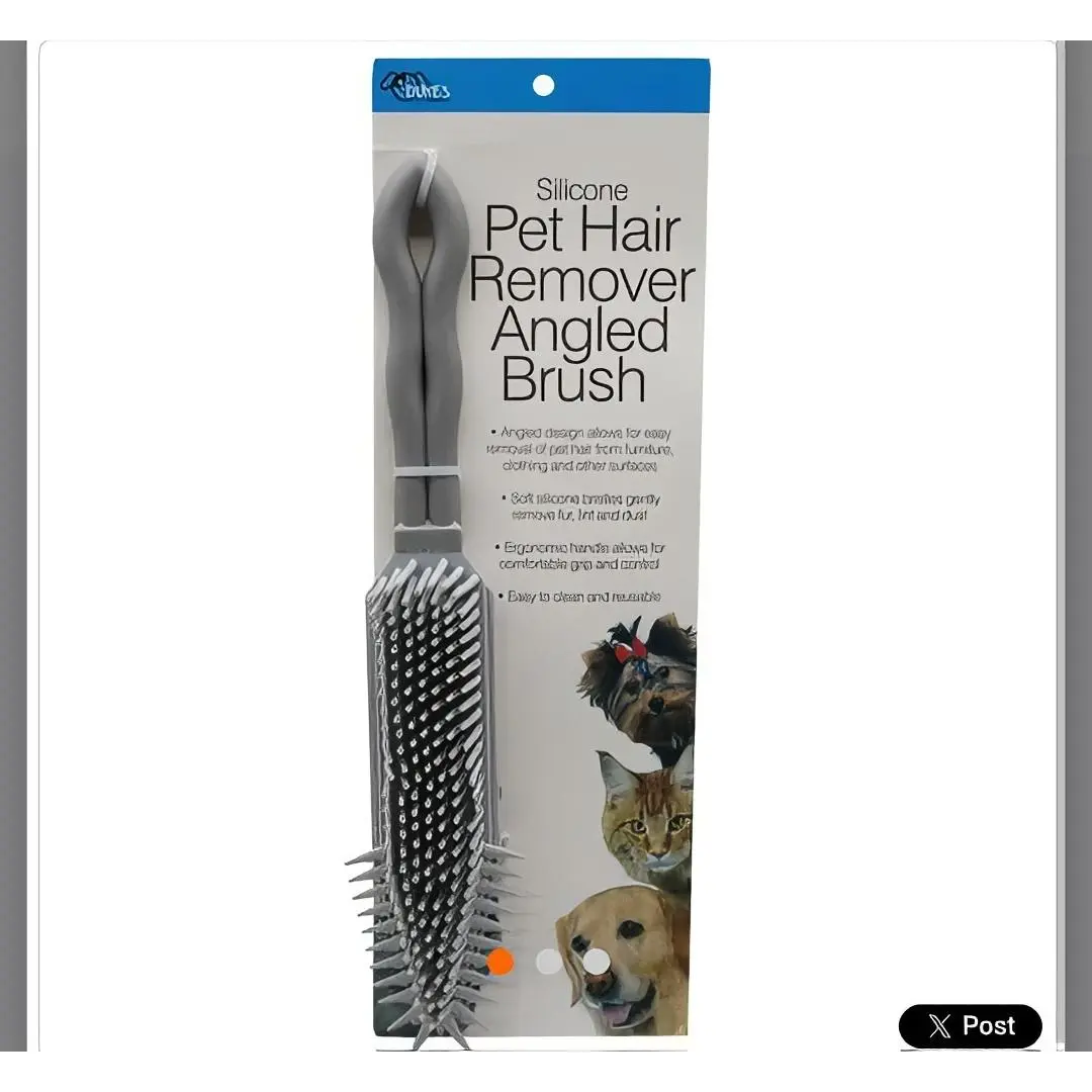Silicone Pet Hair Remover Angled Brush for Easy Removal of Pet Hair from Furniture Clothing and Other Surfaces