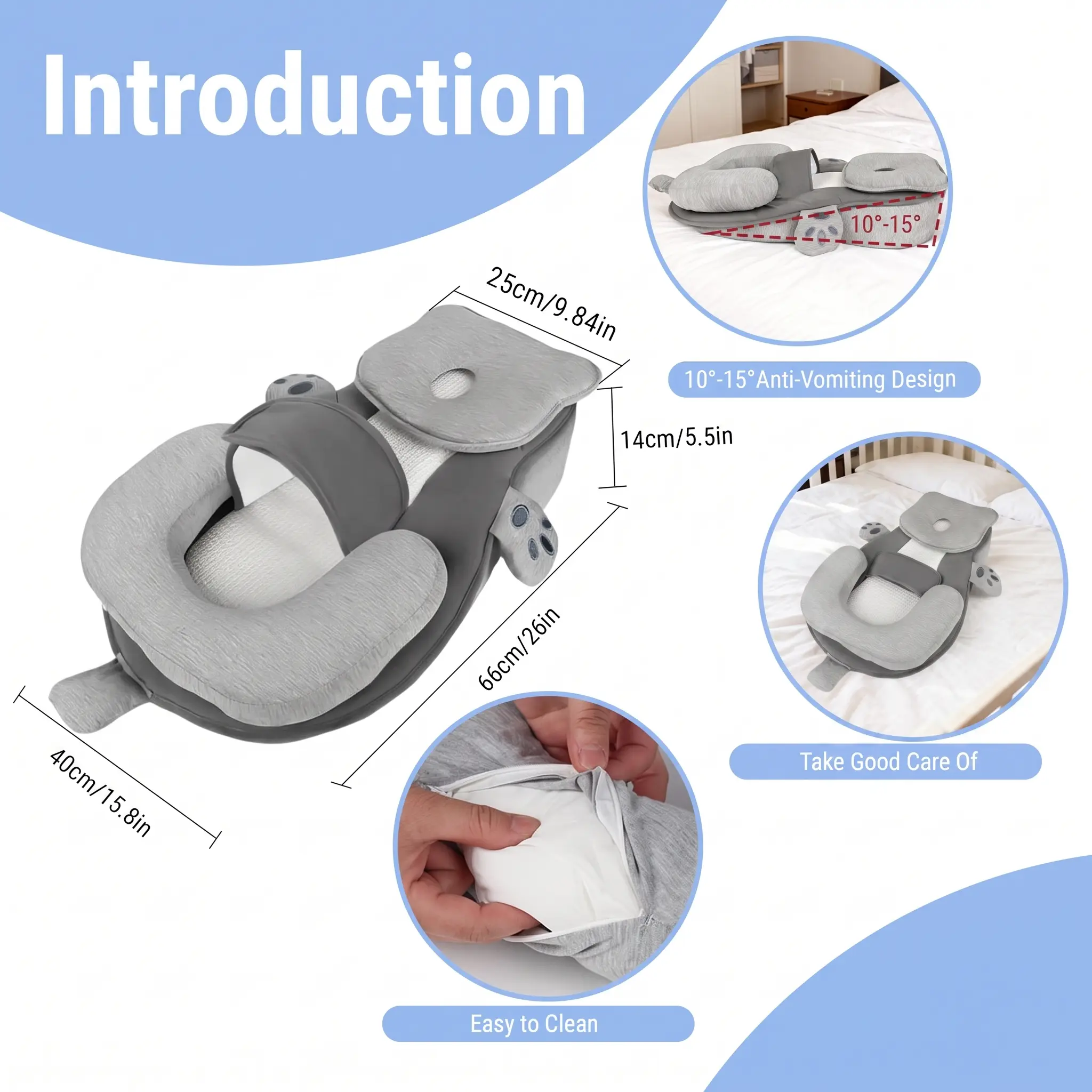 PopLid 2-in-1 Feeding Support Mat - Detachable Wedge, Feeding Supplies