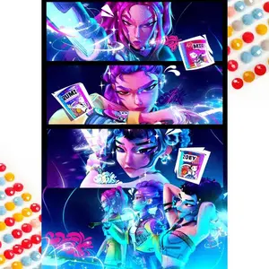 5D DIY Full Drill Round Diamond Painting - Diamond Art Kit with Neon Effects, Cartoon Characters, Personalized Styles, Mosaic, Canvas - DIY Decorative Art, Home Wall Decor, Handicraft, Suitable for Halloween and Christmas, Birthday and Anniversary Gifts